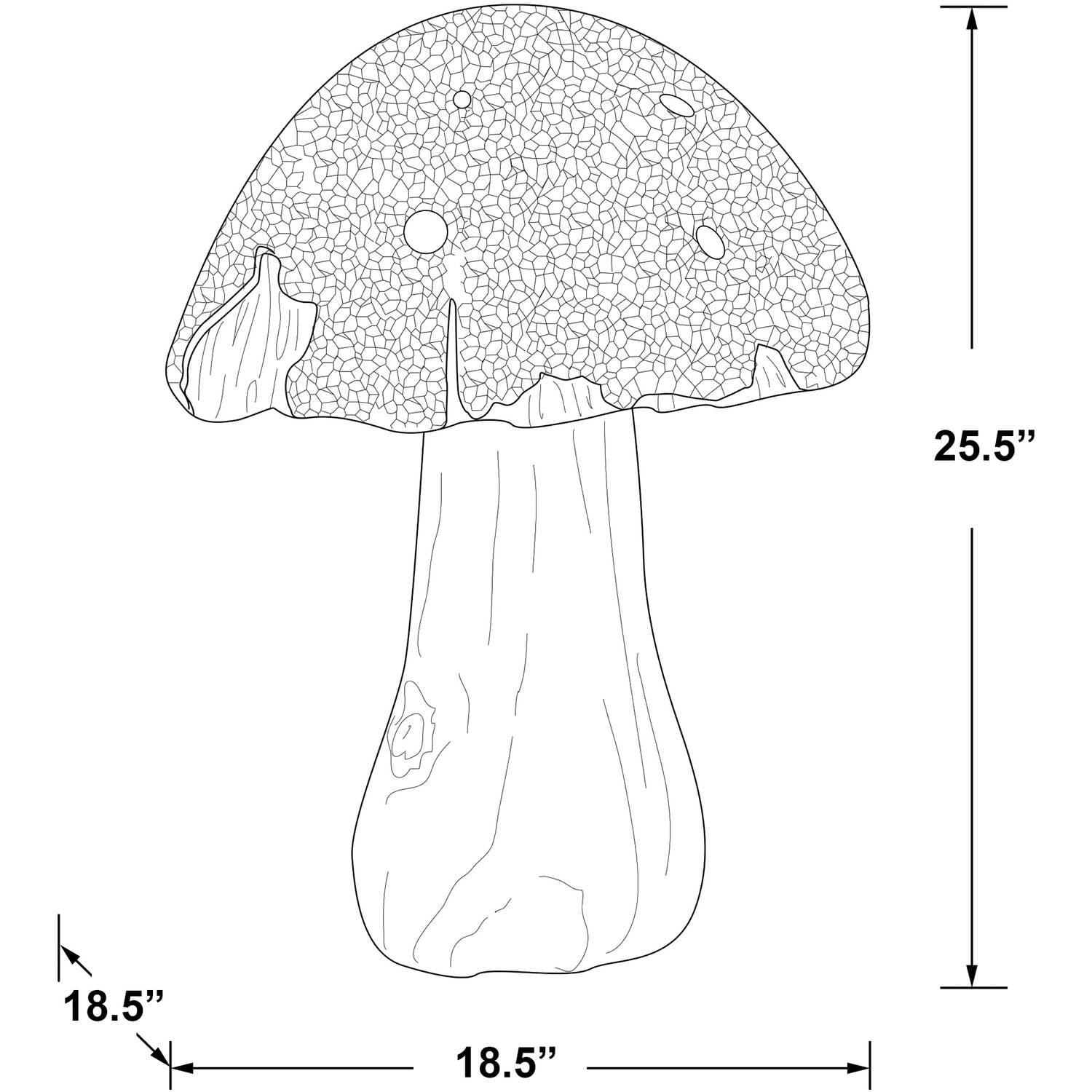 Mainstays 2 Foot Mosaic Glass Mushroom Outdoor Statuary, 20.9 pounds - Image 2