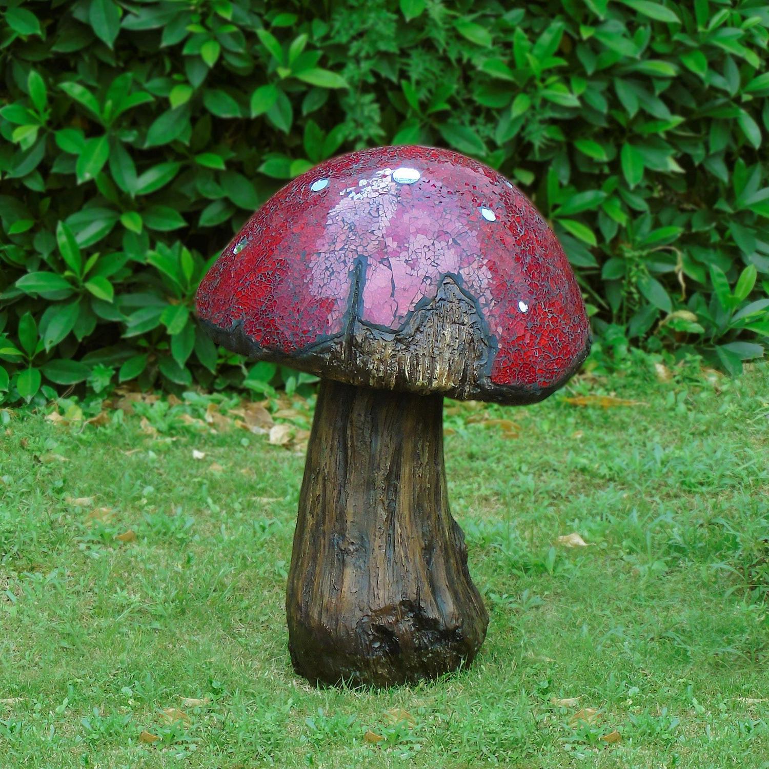 Mainstays 2 Foot Mosaic Glass Mushroom Outdoor Statuary, 20.9 pounds - Image 3