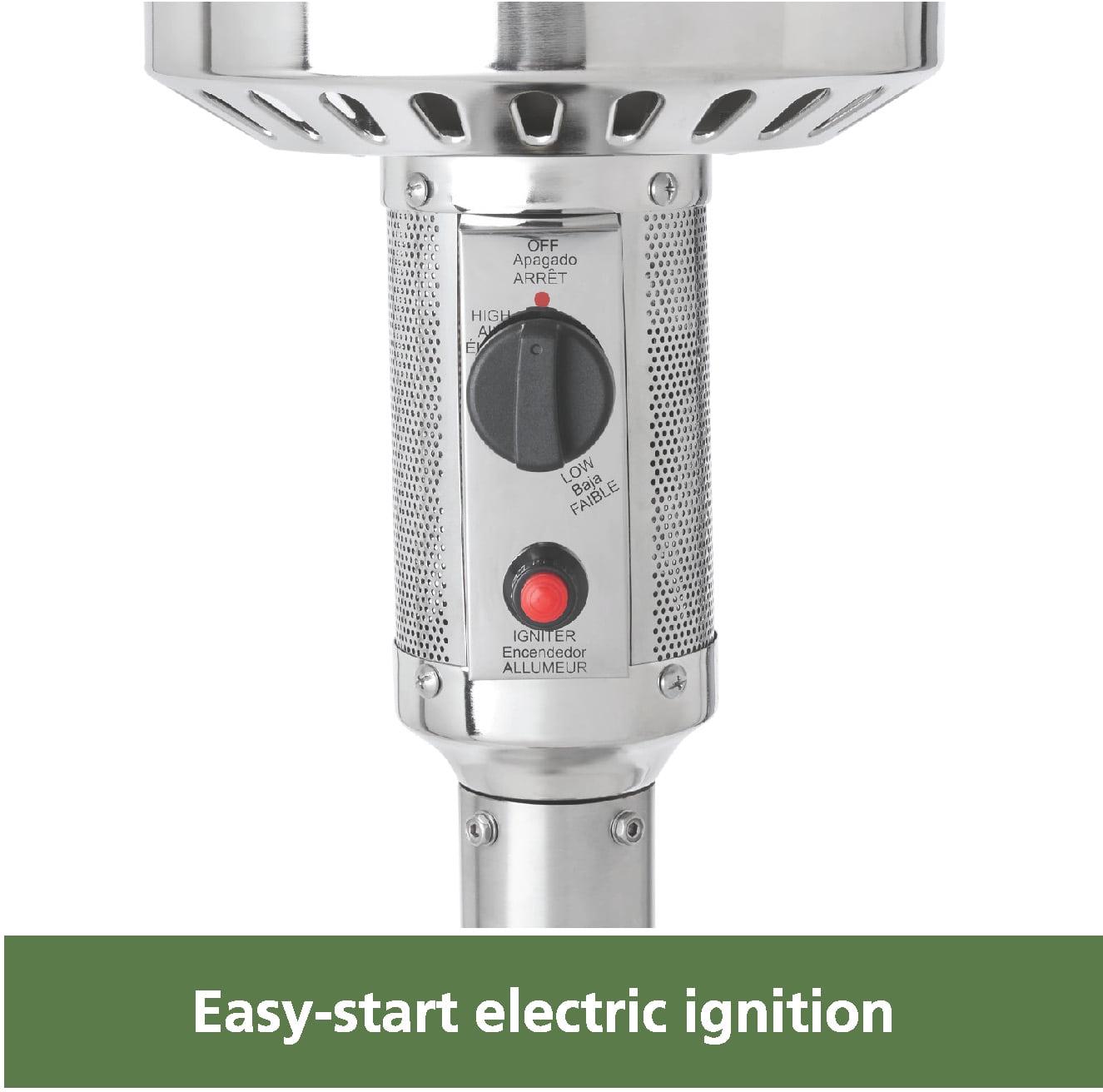 Mainstays 48,000 BTU Freestanding Metal Propane Patio Heater, Stainless Steel - Image 2