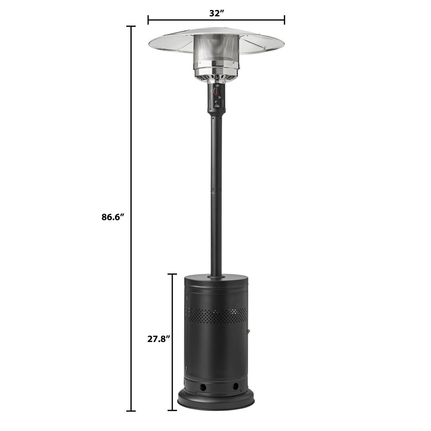 Mainstays 48,000 BTU Freestanding Metal Propane Patio Heater, Black - Image 6