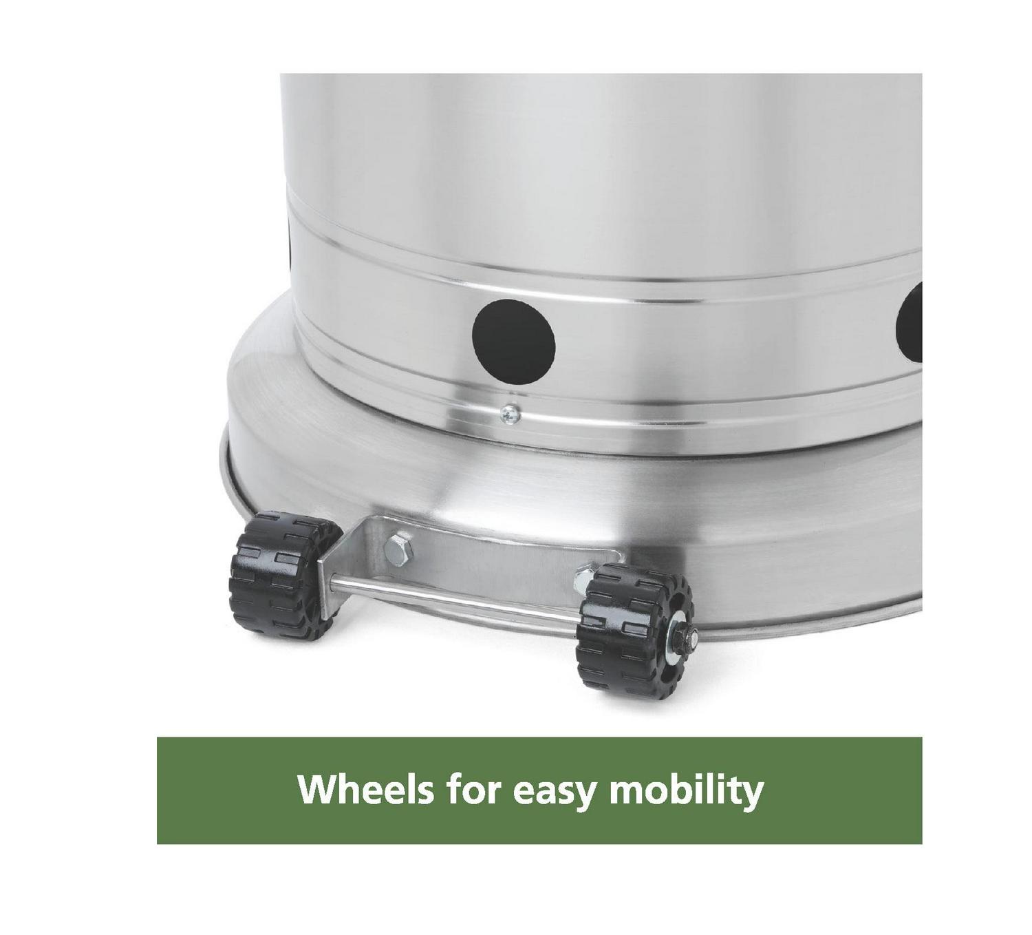 Mainstays 48,000 BTU Freestanding Metal Propane Patio Heater, Stainless Steel - Image 3