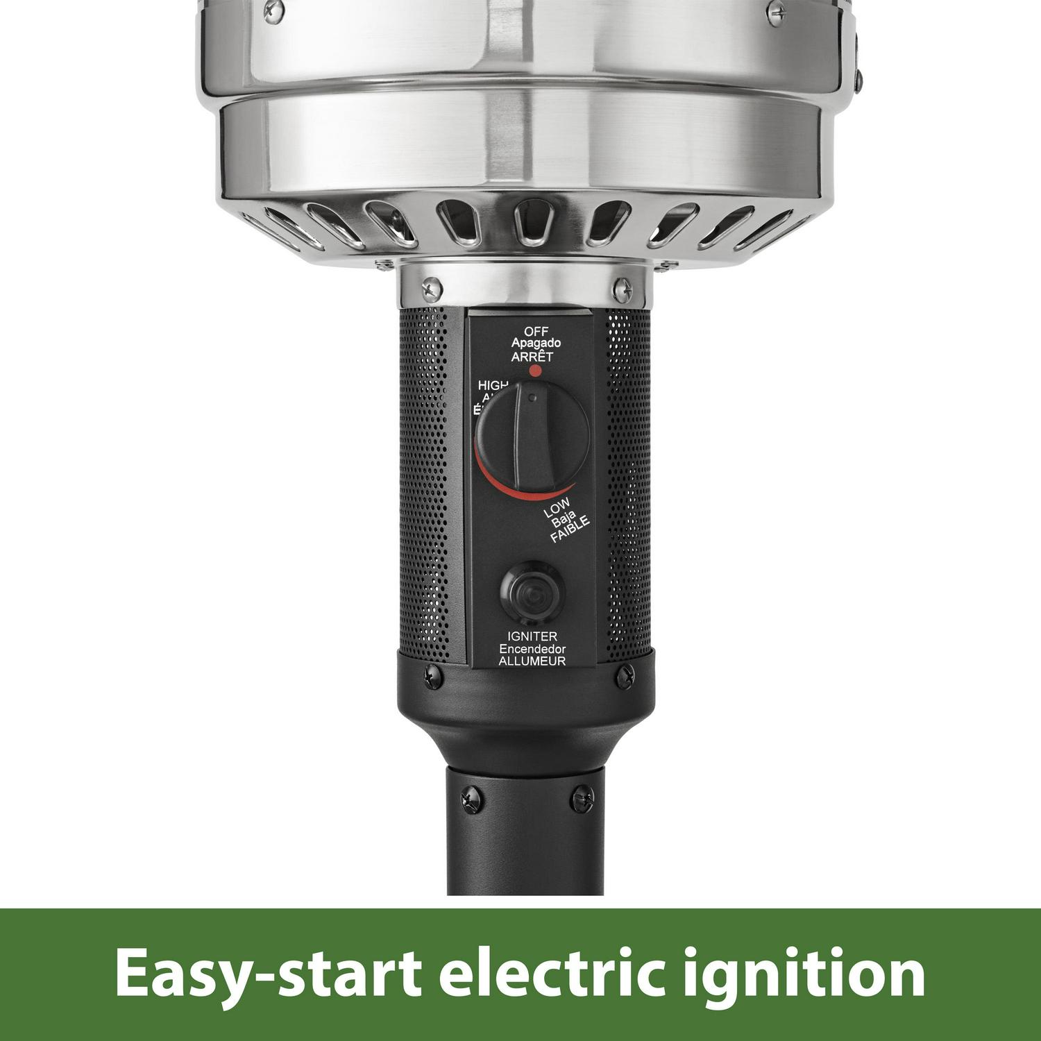 Mainstays 48,000 BTU Freestanding Metal Propane Patio Heater, Black - Image 3