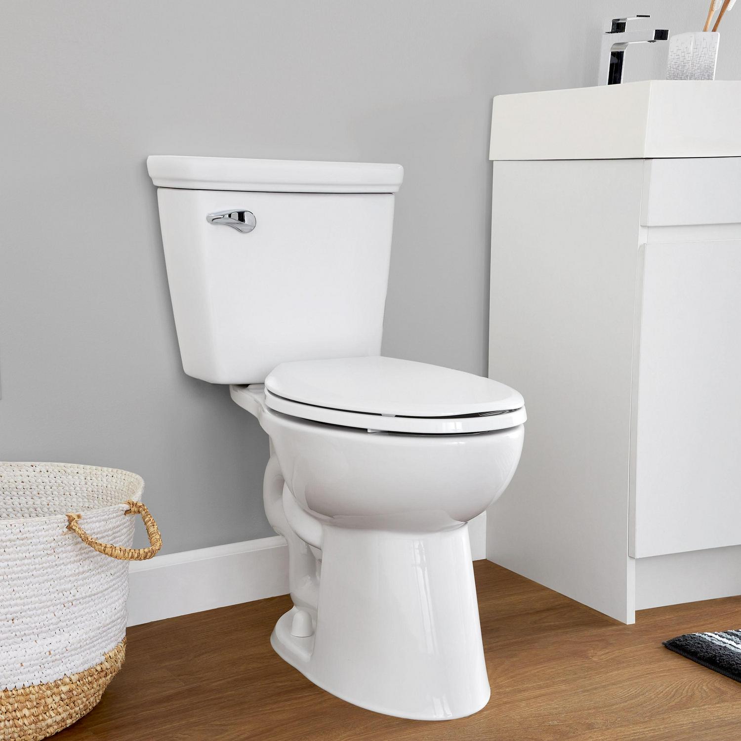 Mainstays Single Flush High Efficiency 2-Piece Elongated Ceramic Toilet with Seat - Image 2