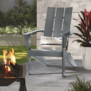 Mainstays Wood Outdoor Modern Adirondack Chair, Grey Color