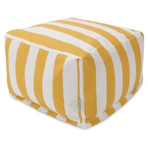 Majestic Home Goods Ottoman Pouf Vertical Stripe Yellow