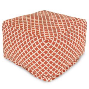 Majestic Home Goods Ottoman Pouf Bamboo Burnt Orange