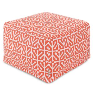 Majestic Home Goods Ottoman Pouf Aruba Orange