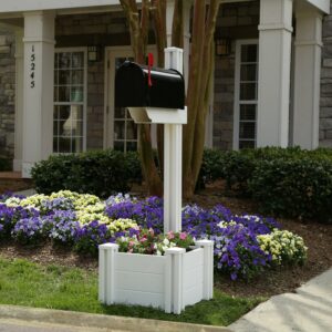 Majestic Mailbox Post with Planter and No-Dig Steel Pipe Anchor (54 5/8" H X 18" W X 19" L)