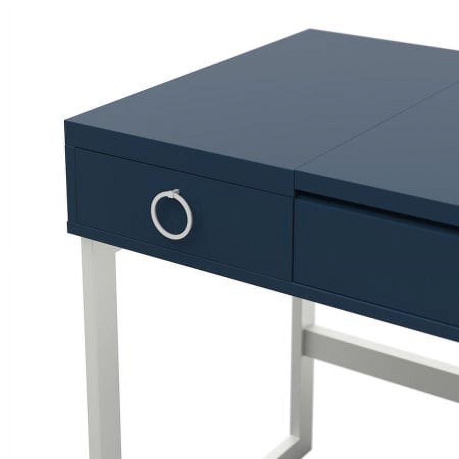 Makeup Vanity with Hideaway Mirror and Drawers in Fontana Blue - Image 2