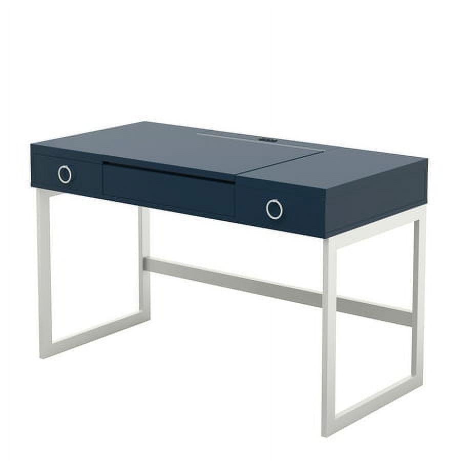 Makeup Vanity with Hideaway Mirror and Drawers in Fontana Blue - Image 6