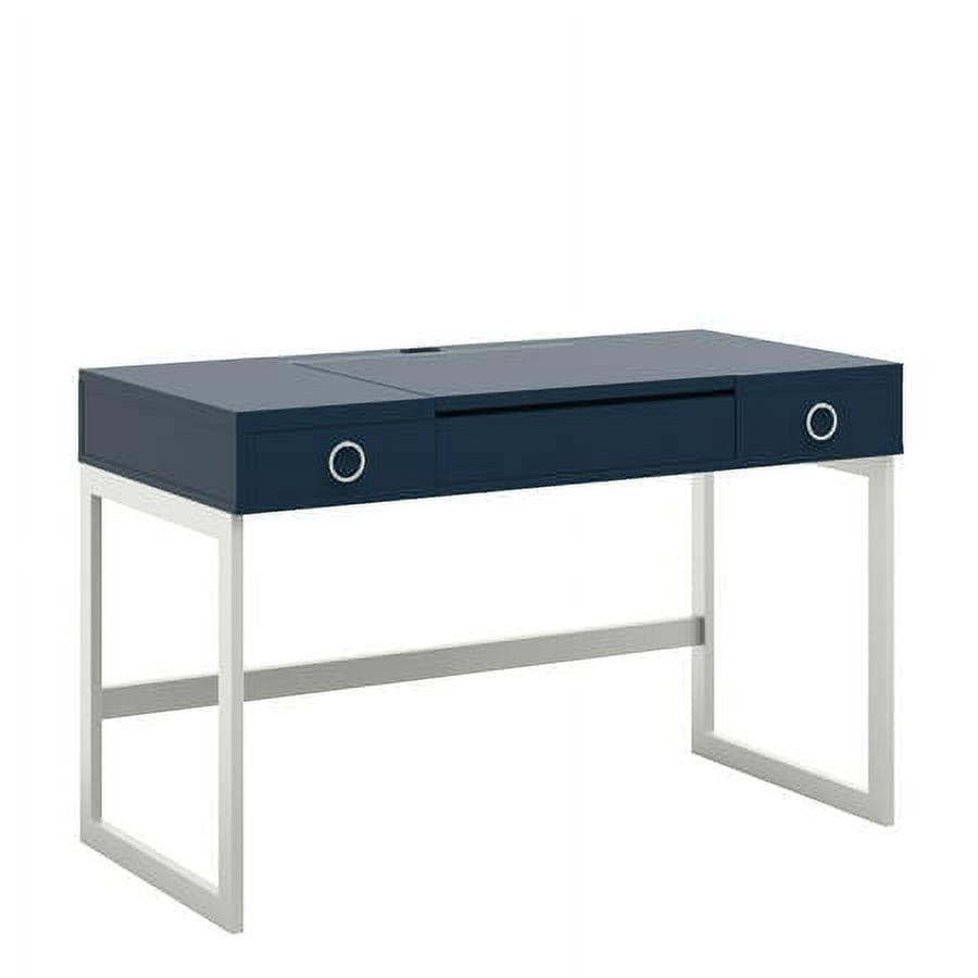 Makeup Vanity with Hideaway Mirror and Drawers in Fontana Blue - Image 5