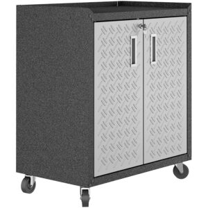 Manhattan Comfort 3GMCC 30 Inch Fortress Steel Garage Tool Storage Cabinet, Gray