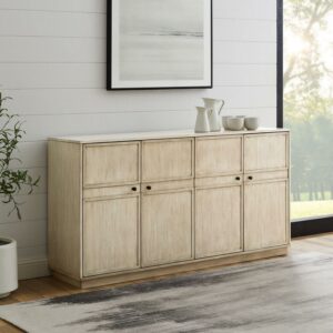 Walker Edison Classic 4 Door Closed Storage Buffet, Birch