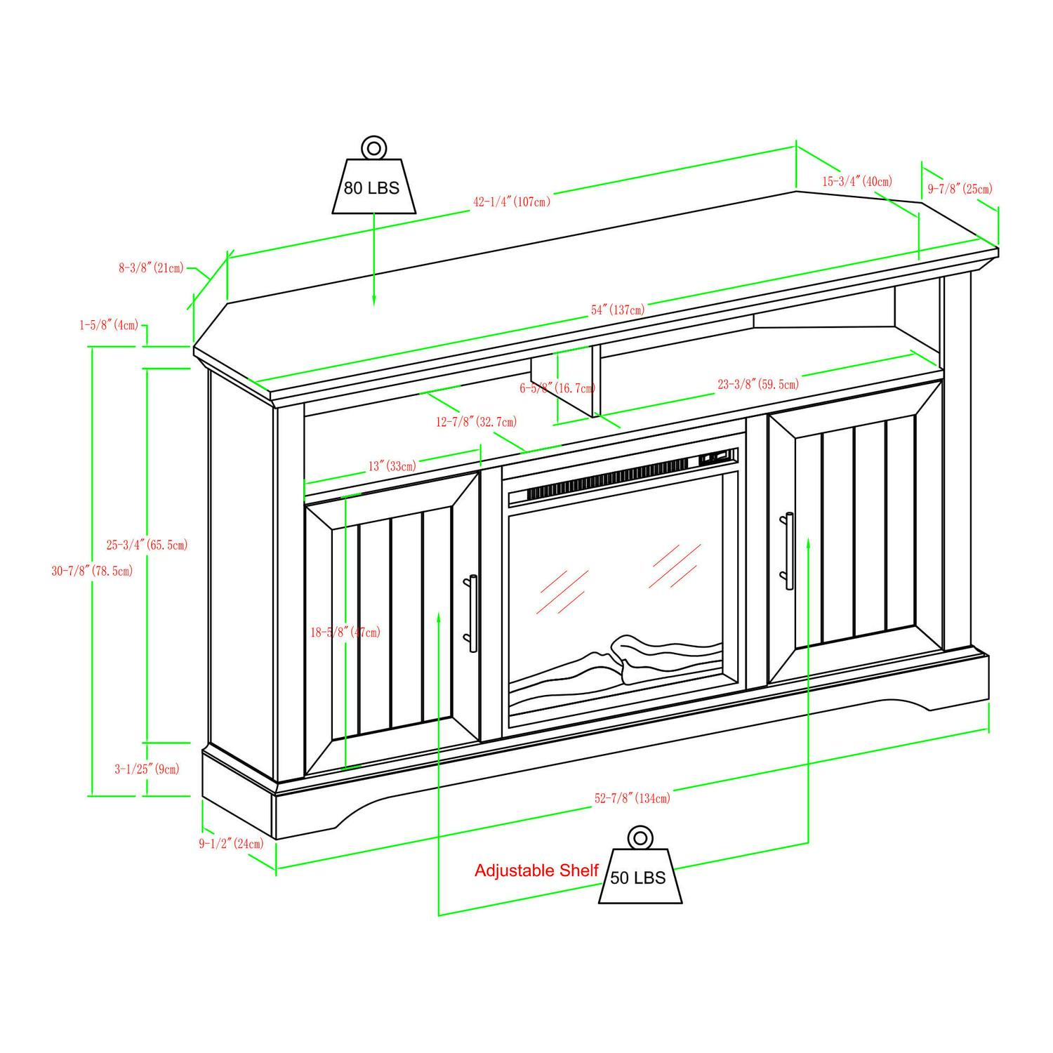 Walker Edison Coastal Corner Fireplace TV Stand for TVs up to 60", Rustic Oak - Image 9
