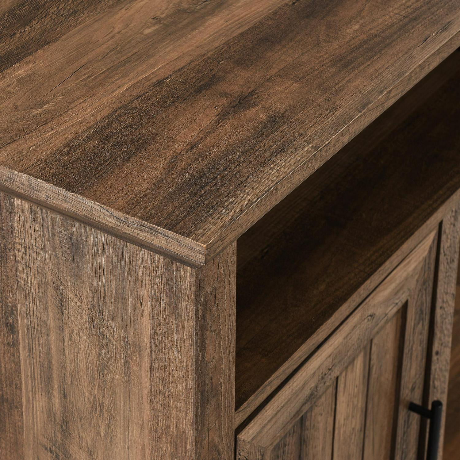 Walker Edison Coastal Corner Fireplace TV Stand for TVs up to 60", Rustic Oak - Image 8