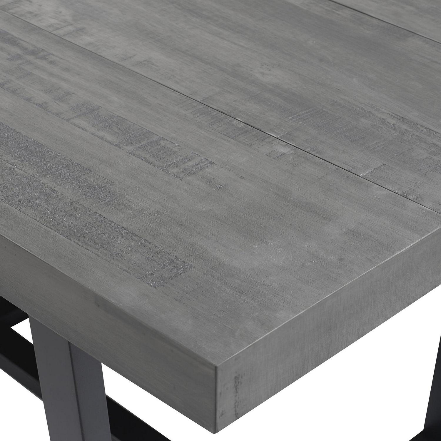 Walker Edison Rustic Distressed Solid Wood Dining Table, Grey - Image 7