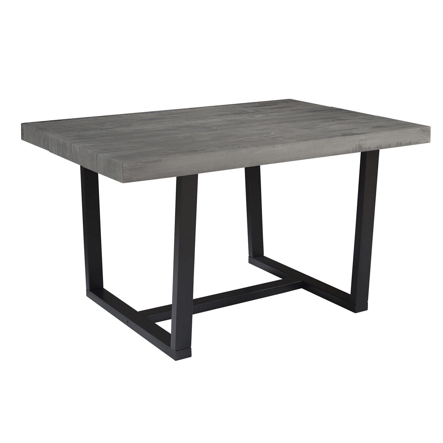 Walker Edison Rustic Distressed Solid Wood Dining Table, Grey - Image 6