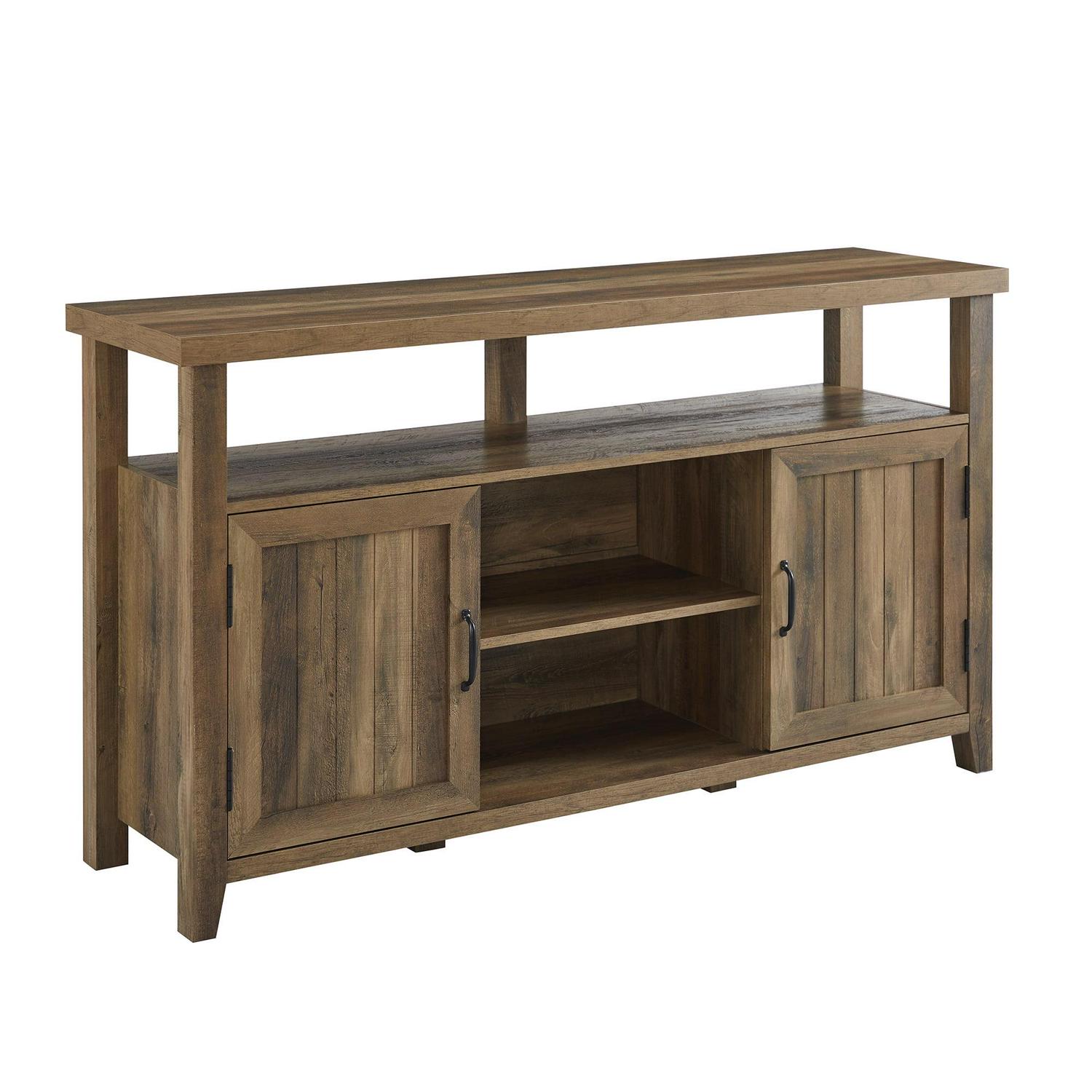 Walker Edison Farmhouse Tall TV Stand for TVs up to 65", Reclaimed Barnwood - Image 4