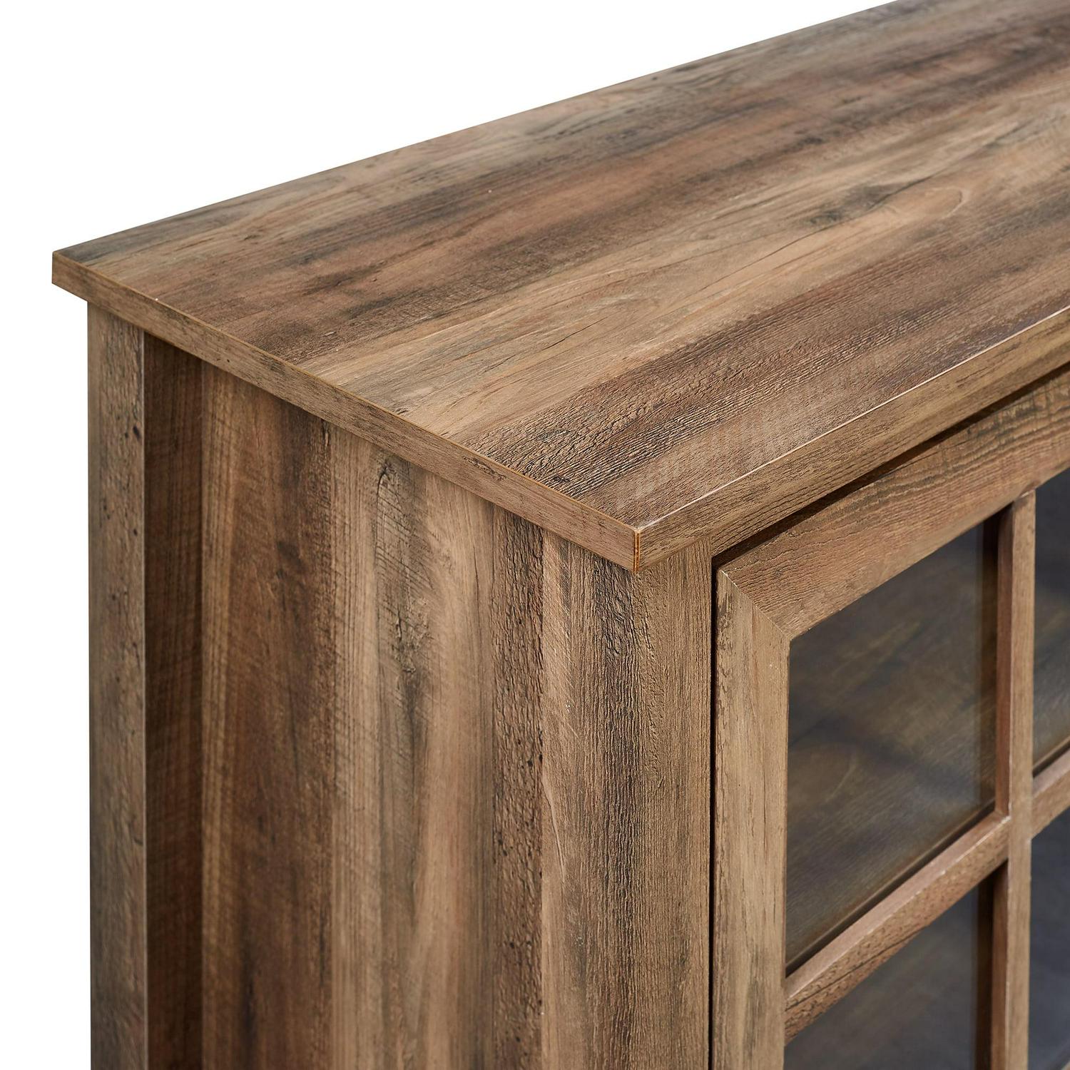 Walker Edison Farmhouse Fireplace TV Stand for TVs Up to 80", Reclaimed Barnwood - Image 8