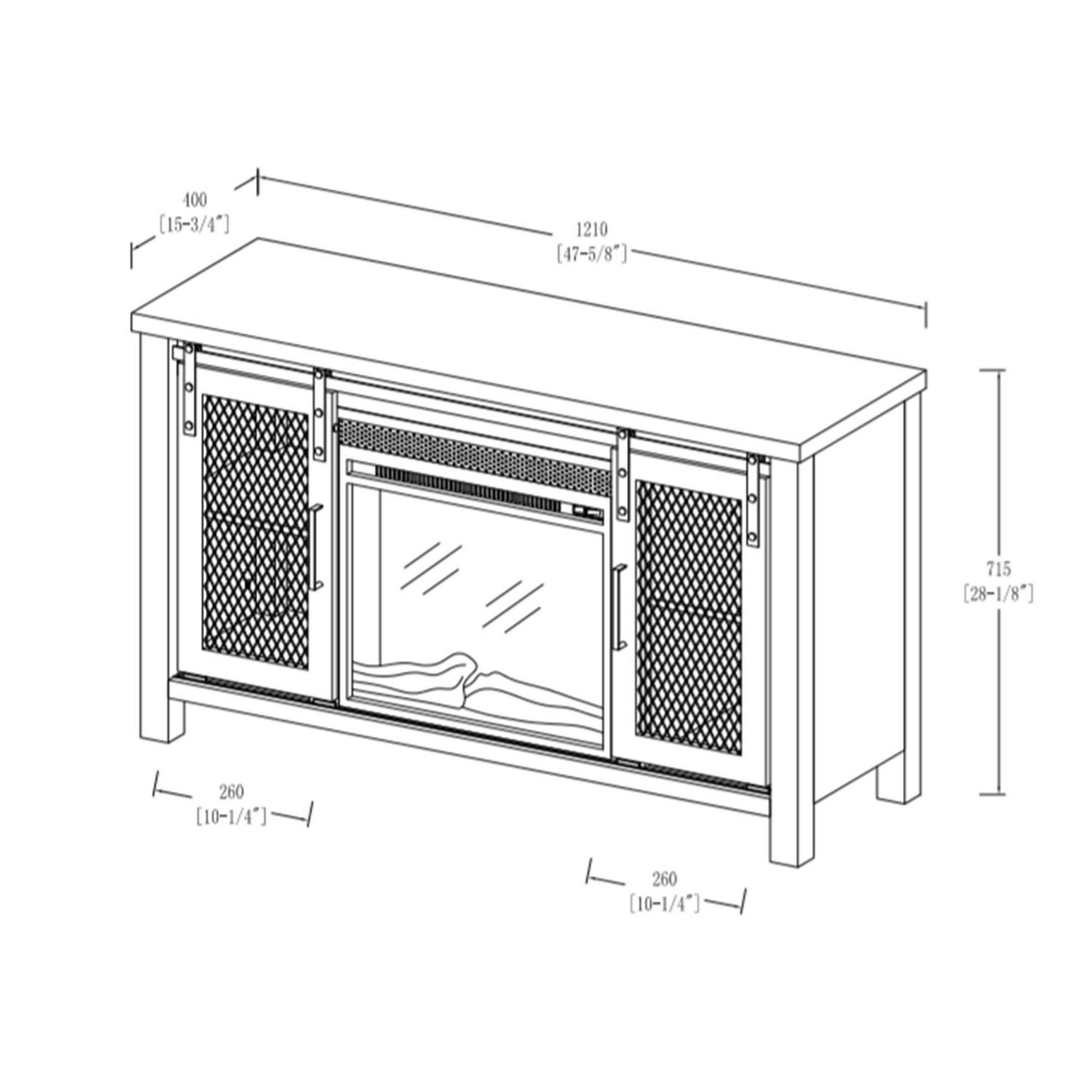 Walker Edison Fireplace TV Stand for TVs up to 55", Reclaimed Barnwood - Image 7