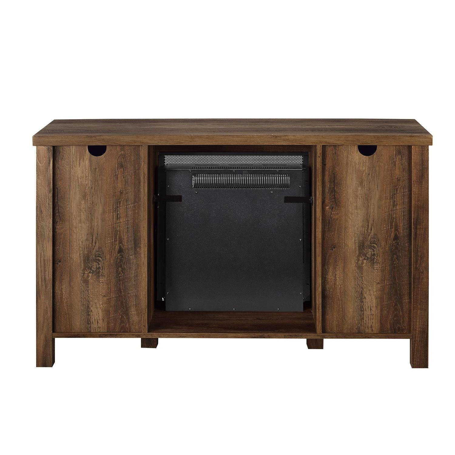 Walker Edison Fireplace TV Stand for TVs up to 55", Reclaimed Barnwood - Image 5