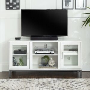 Walker Edison Modern 2-Door TV Stand for TVs up to 58", White
