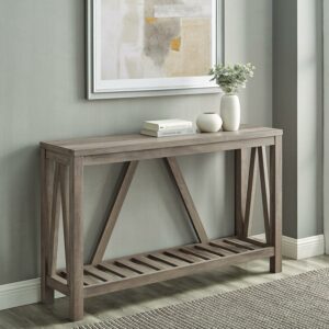 Walker Edison Modern Farmhouse Entryway Table, Grey Wash