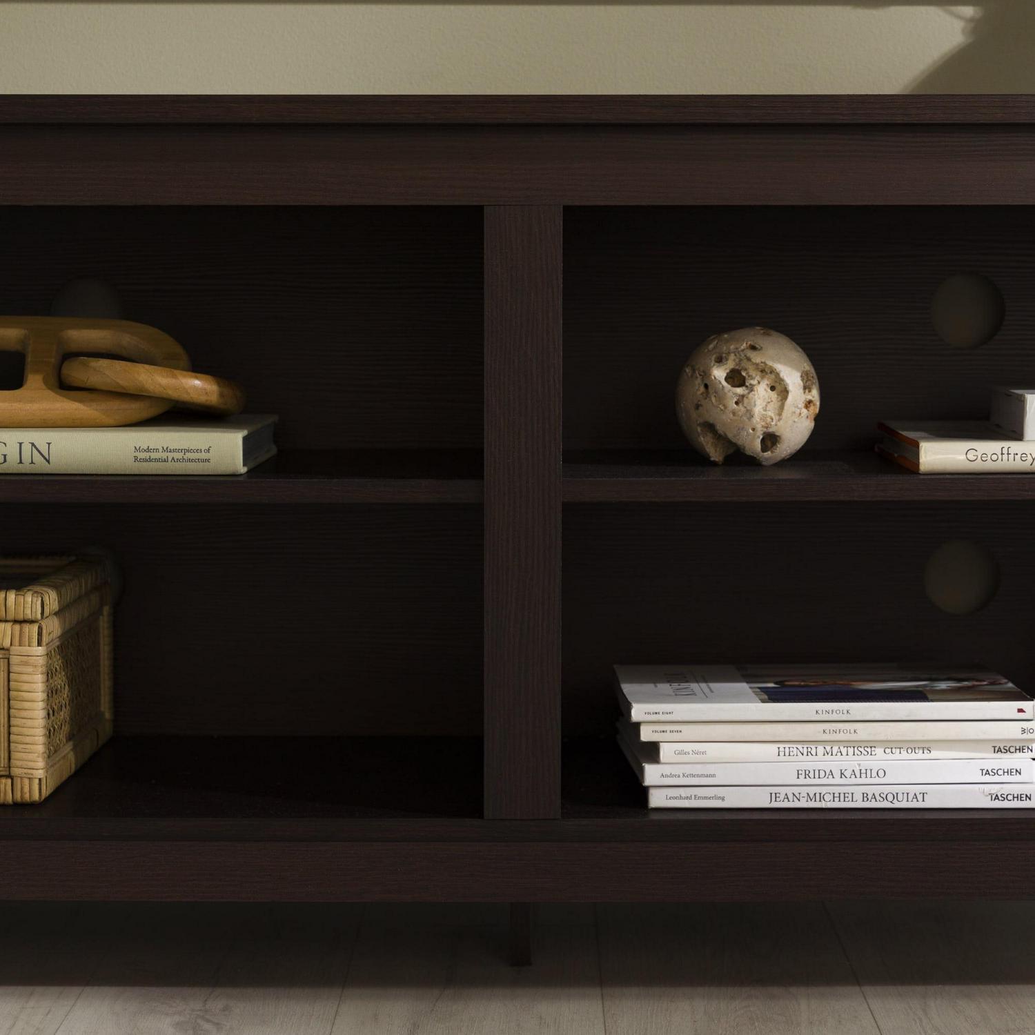 Walker Edison Open Storage TV Stand for TVs up to 65", Espresso - Image 10