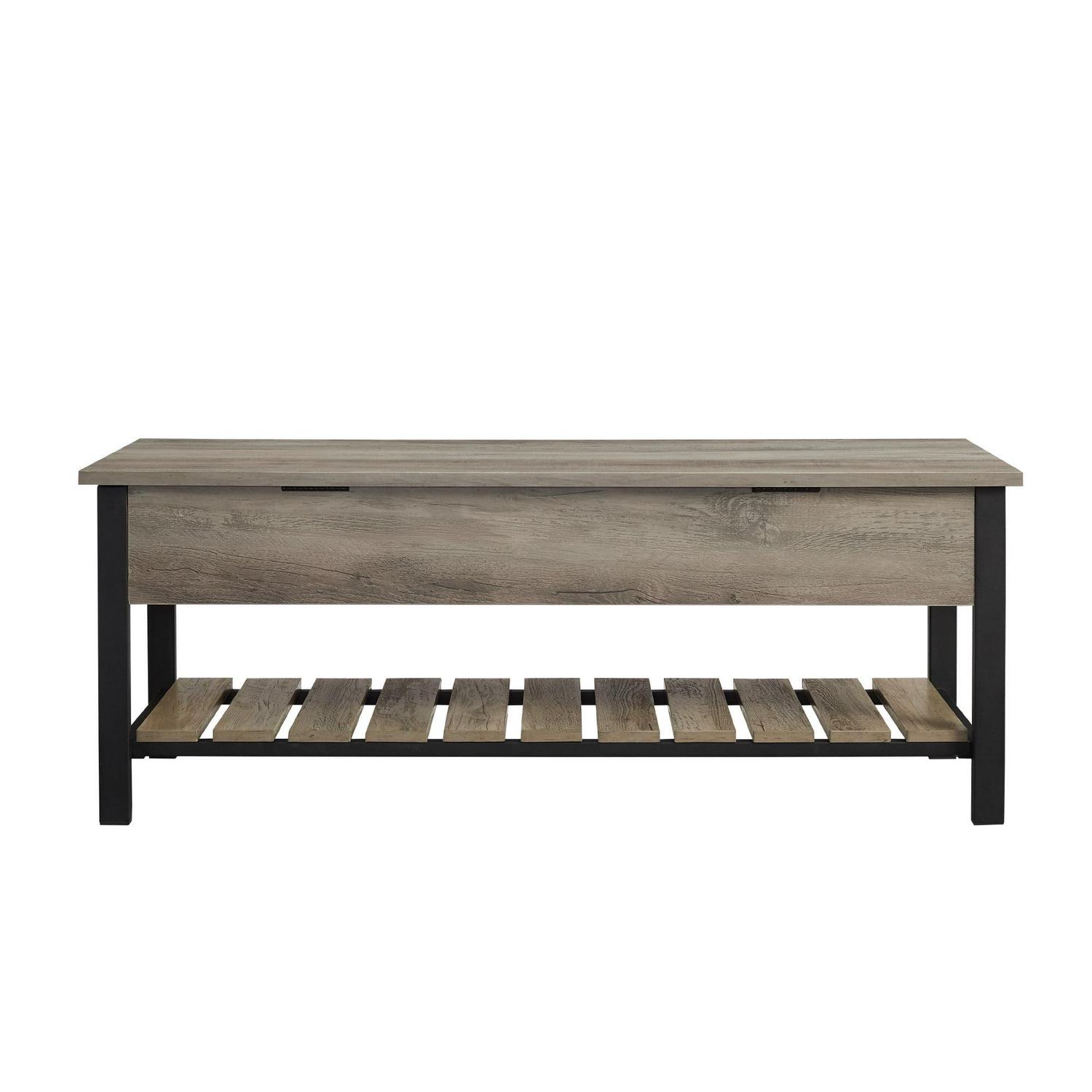Walker Edison Storage Bench, Grey Wash - Image 7