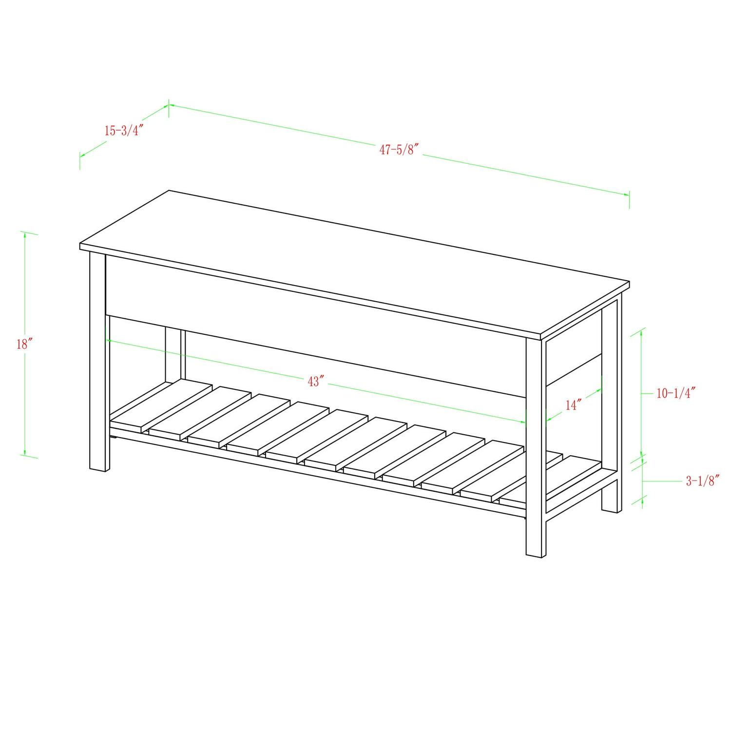 Walker Edison Storage Bench, Grey Wash - Image 10