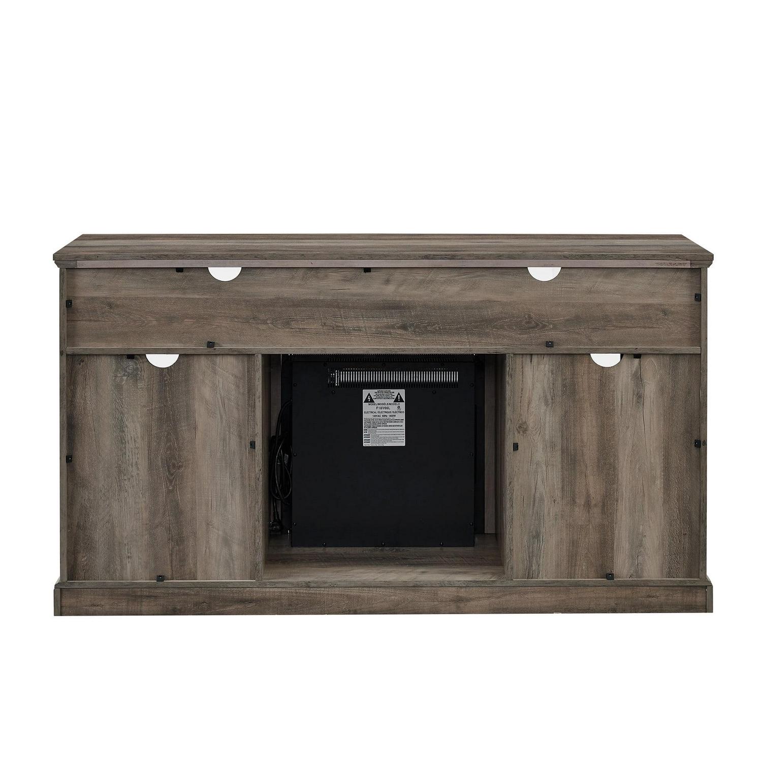 Walker Edison Traditional 2 Door Fireplace TV Stand for TVs up to 65", Grey Wash - Image 7