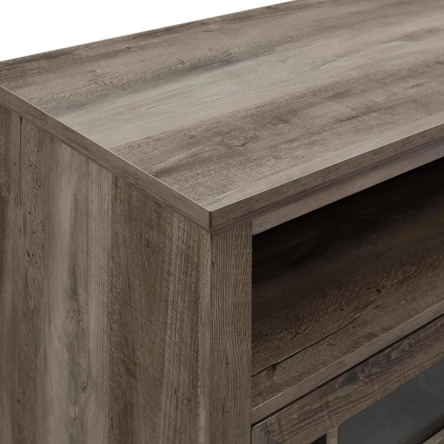 Walker Edison Traditional 2 Door Fireplace TV Stand for TVs up to 65", Grey Wash - Image 8