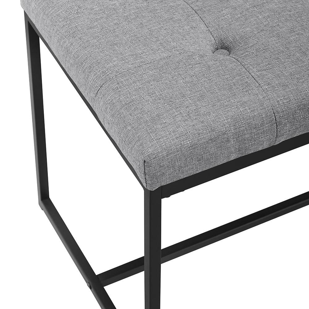 Walker Edison Transitional Tufted Entryway Bench, Grey - Image 5