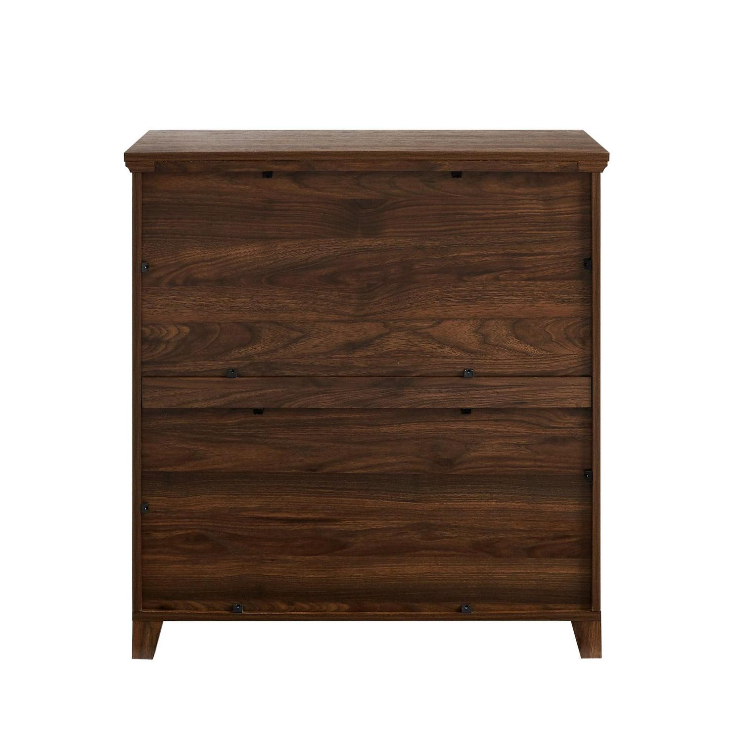 Walker Edison Transitional Glass Door Accent Cabinet, Dark Walnut - Image 7