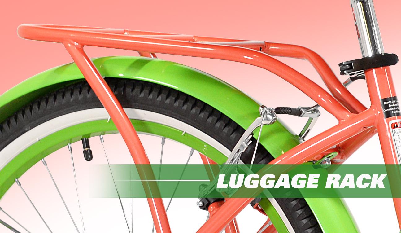 Margaritaville 24" Island Life Multi Speed Girl's Bike, Coral/Green - Image 8