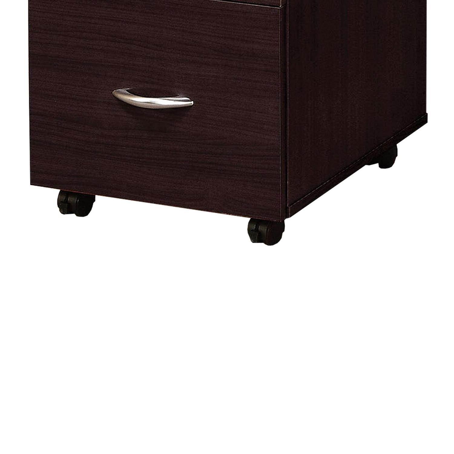 Marlow File Cabinet With 3 Drawers, Espresso Brown- Saltoro Sherpi - Image 3