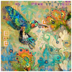Marmont Hill "Hummingbirds" by Evelia Painting Print on Wrapped Canvas