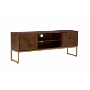 San Marino Mid-Century Modern 2-Door Wood TV Stand for TVs up to 60" in Brown