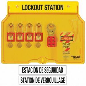 Master Lock Lockout Station,Filled,4 Padlocks,Ylw 1482BP410