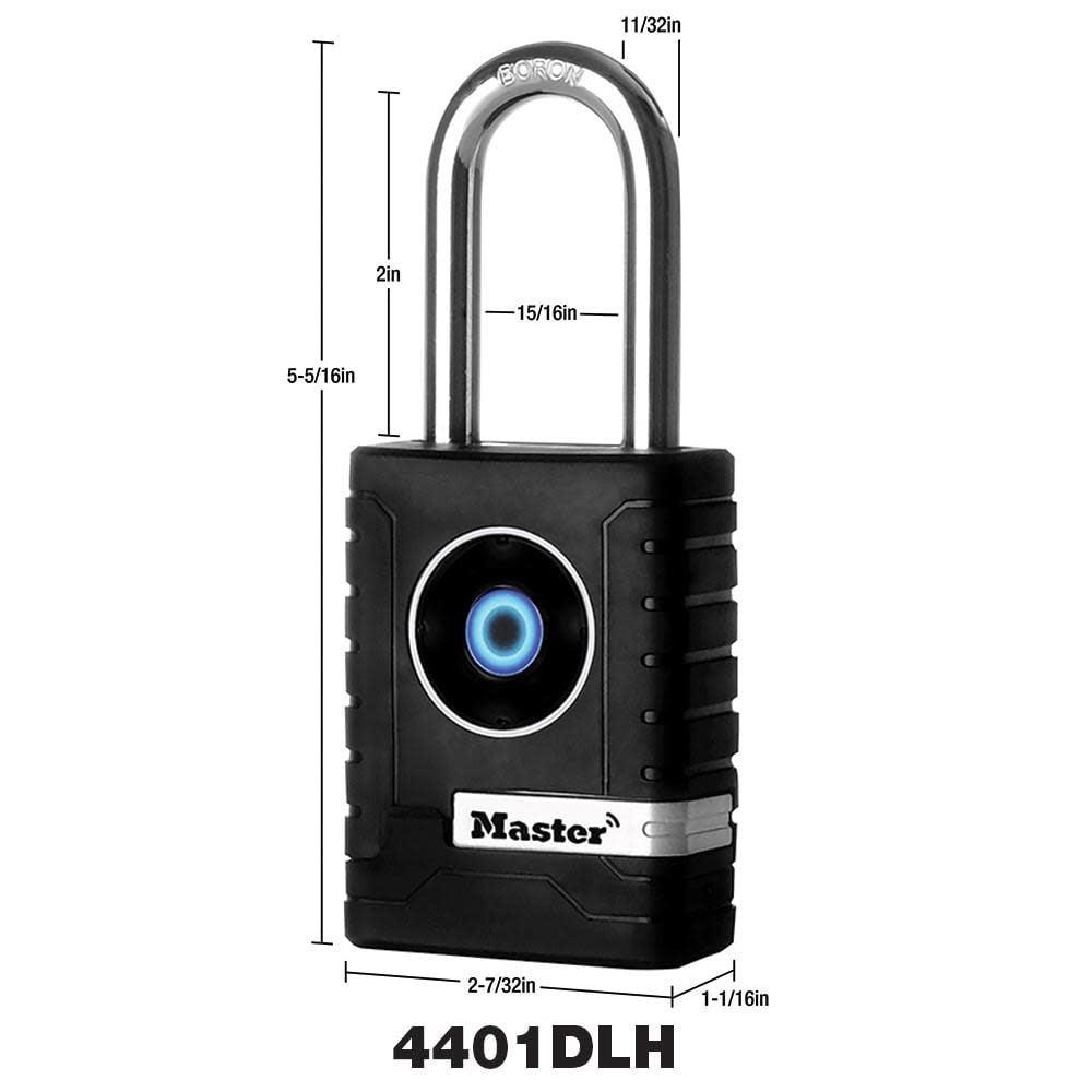 Master Lock Bluetooth Padlock, 2-7/32in (56mm) Width, Long Shackle, Injection Molded Body - Image 6