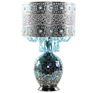 River of Goods Mattei Jeweled Metal Shade with Mosaic Base Table Lamp