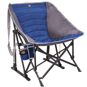 GCI Outdoor MaxRelax Pod Rocker Padded Folding Rocking Camp Chair, Royal Blue