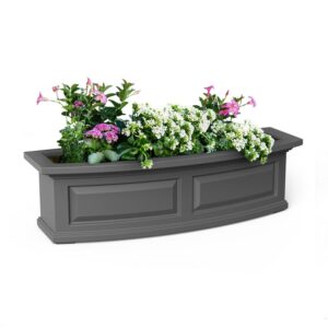 Mayne Nantucket 3ft Traditional Plastic Window Box in Graphite Gray