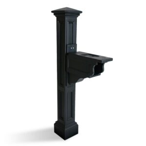 Mayne Charleston Plus Traditional Plastic Mail Post in Black