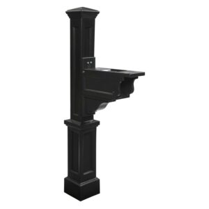 Mayne Dover Mailbox Arm Mount Black Plastic Mailbox Post