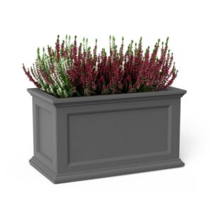 Mayne Cambridge 28" Tall Traditional Plastic Planter in Graphite Gray