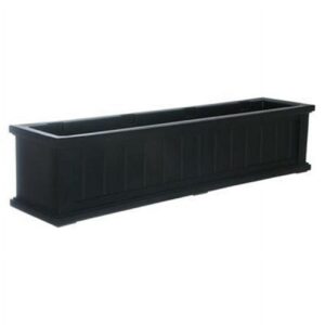 Cape Cod 48" x 11" x 11" Rectangle Black Self-Watering Plastic Window Box Planter