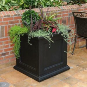 Mayne Fairfield 28" x 28" x 28" Square Black Plastic Planter