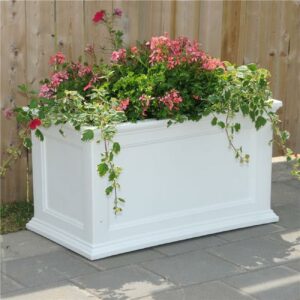 Mayne Fairfield 36" x 20" x 20" Rectangle White Self Watering Plastic Planter