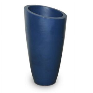 Mayne Modesto 16" x 16" x 32" Round Neptune Blue Plastic Planter